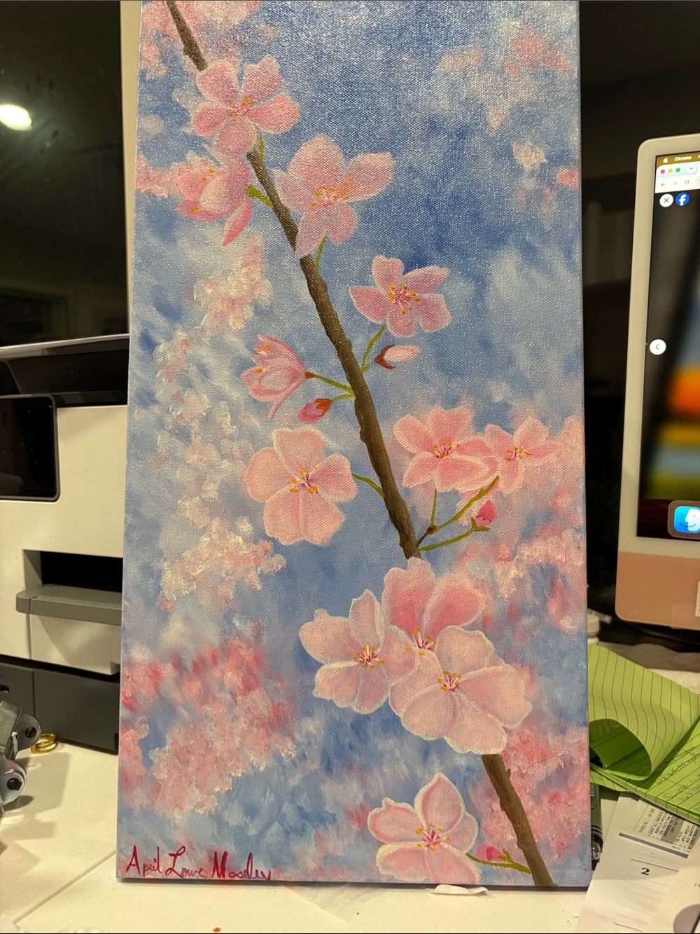 “Cherry Blossoms” original oil painting